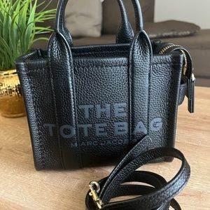 The leather micro tote bag